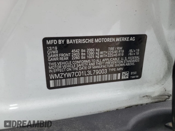 2020 MINI Countryman Cooper S с VIN WMZYW7C01L3L79003, выставлен на аукционе Copart как лот 60715415 с пробегом 35 008 миль миль и Списание • Salvage title. История ставок и продаж доступна на DreamBid. Изображение 14.