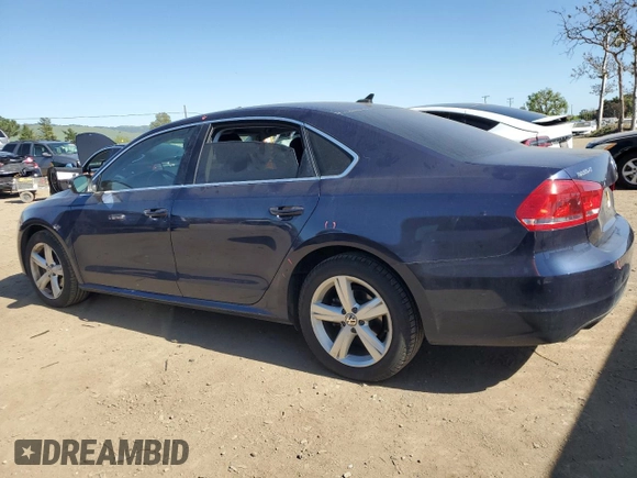 2013 Volkswagen Passat SE w/Sunroof with VIN 1VWBP7A39DC020674, listed as a Copart auction lot 52454205 with 121,897 mi miles and Salvage Title. Bid and sale history available at carsss.com. Image 2.