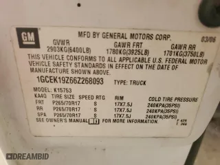 2006 Chevrolet Silverado 1500 LT1 with VIN 1GCEK19Z66Z268093, listed as a Copart auction lot 47841115 with 227,841 mi miles and Salvage Title. Bid and sale history available at carsss.com. Image 12.
