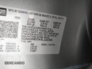 2025 Chevrolet Equinox FWD LT with VIN 3GNAXHEGXSL132345, listed as a IAAI auction lot 41822151 with 13,743 mi miles and . Bid and sale history available at DreamBid. Image 9.