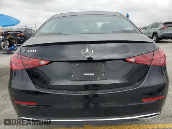 2023 Mercedes-Benz C 300 with VIN W1KAF4GB9PR093775, listed as a Copart auction lot 54954735 with 28,495 mi miles and Salvage title. Bid and sale history available at DreamBid. Image 6.