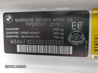 2011 BMW 3 Series 335i xDrive with VIN WBAKF9C5XBE620392, listed as a Copart auction lot 64293505 with 136,286 mi miles and Clean title. Bid and sale history available at DreamBid. Image 12.