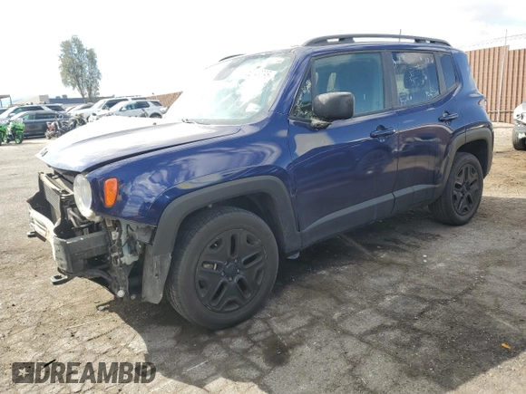2018 Jeep Renegade Sport with VIN ZACCJBAB2JPH58620, listed as a Copart auction lot 52049295 with 148,022 mi miles and Salvage title. Bid and sale history available at DreamBid. Image 1.