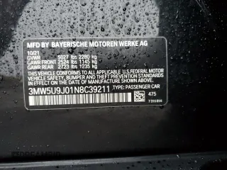 2022 BMW 3 Series M340i xDrive with VIN 3MW5U9J01N8C39211, listed as a Copart auction lot 86529384 with 50,219 mi miles and Salvage Title. Bid and sale history available at carsss.com. Image 14.