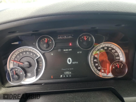 2018 Ram 1500 Big Horn with VIN 1C6RR7GG8JS218340, listed as a Copart auction lot 54137495 with 112,762 mi miles and Salvage title. Bid and sale history available at DreamBid. Image 9.