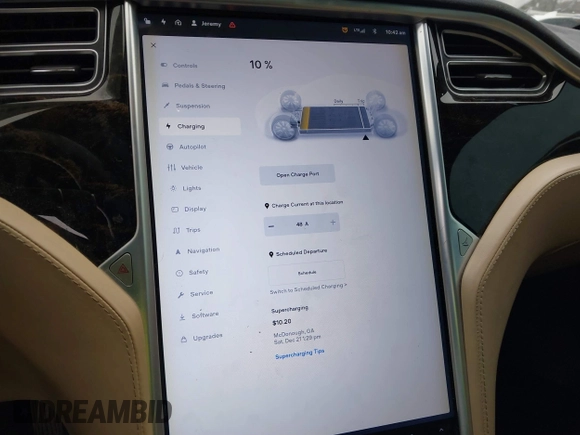 2016 Tesla Model S 90D with VIN 5YJSA1E26GF155962, listed as a IAAI auction lot 41348998 with 134,269 mi miles and . Bid and sale history available at DreamBid. Image 17.