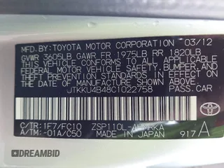 2012 Scion xD with VIN JTKKU4B48C1022758, listed as a IAAI auction lot 42603909 with 162,509 mi miles and . Bid and sale history available at DreamBid. Image 9.