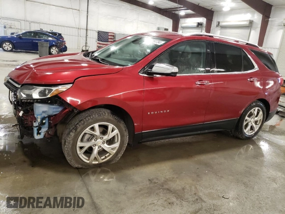 2019 Chevrolet Equinox Premier with VIN 2GNAXXEV6K6218359, listed as a Copart auction lot 73093784 with 122,529 mi miles and Salvage Title. Bid and sale history available at DreamBid. Image 1.