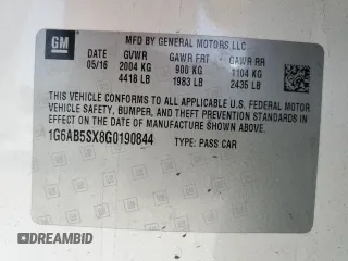 2016 Cadillac ATS Luxury Collection RWD z VIN 1G6AB5SX8G0190844, wystawiony jako Copart lot #49228745 z przebiegiem 107 664 mil mil oraz Szkoda całkowita • Salvage title. Historia ofert i sprzedaży dostępna na DreamBid. Obrazek 12.