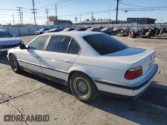 1997 BMW 7 Series 740il with VIN WBAGJ8328VDL40601, listed as a Copart auction lot 88363645 with 0 mi miles and Salvage Title. Bid and sale history available at carsss.com. Image 2.