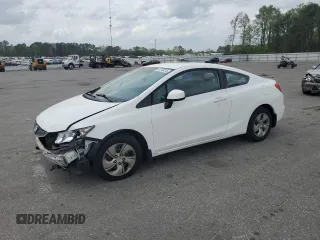 2013 Honda Civic Cpe LX with VIN 2HGFG3B52DH532837, listed as a Copart auction lot 51745315 with 153,203 mi miles and Salvage Title. Bid and sale history available at carsss.com. Image 1.
