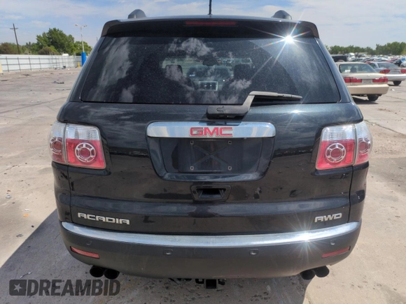 2010 GMC Acadia SLT2 with VIN 1GKLVNED1AJ249995, listed as a Copart auction lot 58370935 with Not provided miles and Salvage title. Bid and sale history available at DreamBid. Image 6.