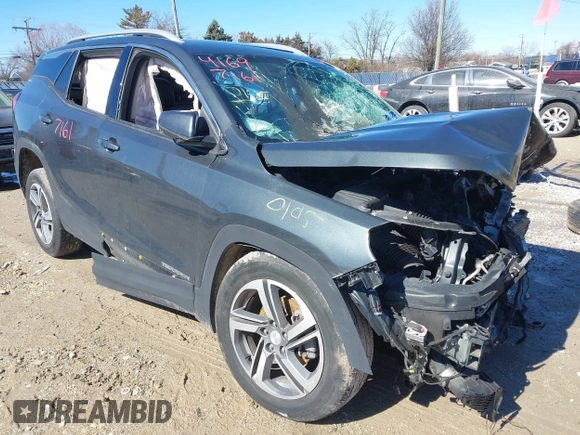 2019 GMC Terrain SLT with VIN 3GKALVEV6KL110025, listed as a IAAI auction lot 41697161 with Not Provided miles. Bid and sale history available at carsss.com. Image 1.