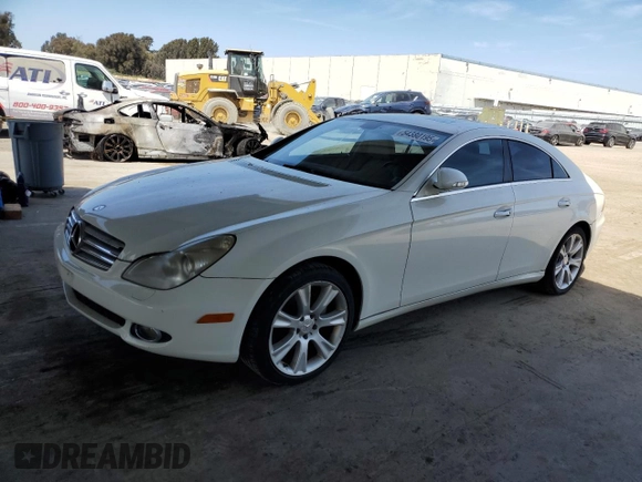 2008 Mercedes-Benz CLS-Class 5.5L with VIN WDDDJ72X18A132956, listed as a Copart auction lot 54380195 with 105,406 mi miles and Salvage Title. Bid and sale history available at carsss.com. Image 1.