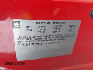 2007 Pontiac G5 with VIN 1G2AL18F177123404, listed as a IAAI auction lot 41391339 with 137,572 mi miles. Bid and sale history available at carsss.com. Image 9.