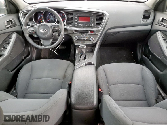 2015 Kia Optima LX with VIN KNAGM4A76F5663684, listed as a Copart auction lot 57304855 with 98,523 mi miles and Salvage title. Bid and sale history available at DreamBid. Image 8.