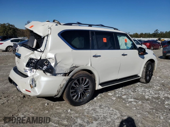 2020 Nissan Armada Platinum with VIN JN8AY2NFXL9361522, listed as a Copart auction lot 80917344 with Not Provided miles and Salvage Title. Bid and sale history available at carsss.com. Image 3.