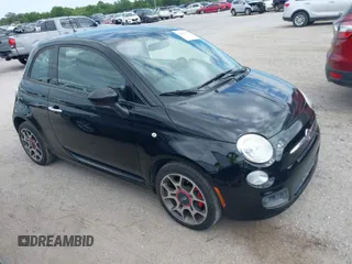 2015 FIAT 500 Sport with VIN 3C3CFFBR7FT623528, listed as a IAAI auction lot 41985292 with 86,877 mi miles. Bid and sale history available at carsss.com. Image 1.
