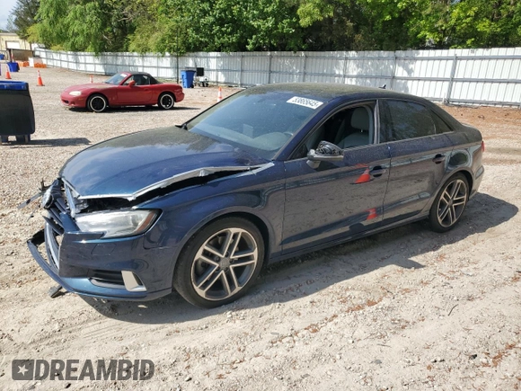 2017 Audi A3 Sedan Premium with VIN WAUB8GFF5H1026537, listed as a Copart auction lot 53865645 with 106,104 mi miles and Salvage Title. Bid and sale history available at carsss.com. Image 1.