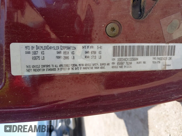 2001 Dodge Neon Highline z VIN 1B3ES46CX1D256604, wystawiony jako IAAI lot #41910019 z przebiegiem 30 253 mil mil oraz . Historia ofert i sprzedaży dostępna na DreamBid. Obrazek 9.