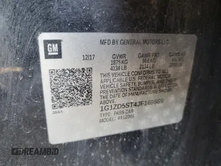 2018 Chevrolet Malibu LT with VIN 1G1ZD5ST4JF169669, listed as a Copart auction lot 42619865 with 144,798 mi miles and Salvage Title. Bid and sale history available at DreamBid. Image 14.