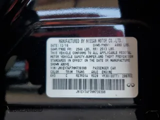 2017 Infiniti Q50 Signature Edition with VIN JN1EV7AP7HM739398, listed as a Copart auction lot 72574484 with 107,823 mi miles and Clean Title. Bid and sale history available at DreamBid. Image 12.