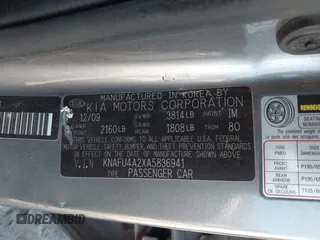 2010 Kia Forte EX z VIN KNAFU4A2XA5836941, wystawiony jako IAAI lot #41812507 z przebiegiem 186 638 mil mil oraz . Historia ofert i sprzedaży dostępna na DreamBid. Obrazek 9.