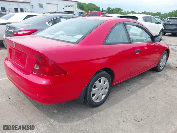 2001 Honda Civic LX with VIN 1HGEM22571L036025, listed as a IAAI auction lot 42106487 with 120,500 mi miles. Bid and sale history available at carsss.com. Image 4.