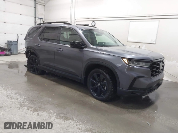 2025 Honda Pilot Black Edition with VIN 5FNYG1H91SB034976, listed as a IAAI auction lot 41677687 with 5,659 mi miles. Bid and sale history available at carsss.com. Image 1.