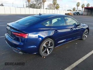 2025 Audi A5 Sportback S line Premium Plus with VIN WAUFACF51SA011062, listed as a IAAI auction lot 41633015 with 522 mi miles. Bid and sale history available at carsss.com. Image 4.