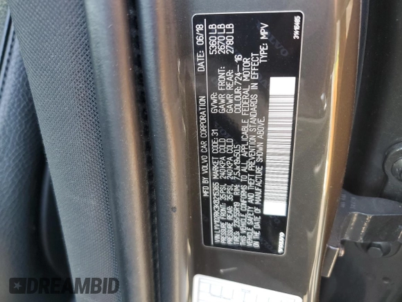 2019 Volvo XC60 Momentum с VIN LYV102RK3KB215365, выставлен на аукционе Copart как лот 53096075 с пробегом Не указан миль и Списание • Salvage title. История ставок и продаж доступна на DreamBid. Изображение 13.