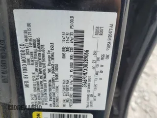 2013 Ford Fusion SE with VIN 3FA6P0H7XDR289066, listed as a Copart auction lot 60034935 with 181,960 mi miles and Salvage title. Bid and sale history available at DreamBid. Image 12.