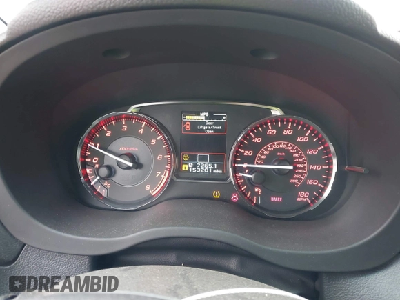 2016 Subaru WRX Premium with VIN JF1VA1E6XG9819308, listed as a IAAI auction lot 41681007 with 153,201 mi miles. Bid and sale history available at carsss.com. Image 7.