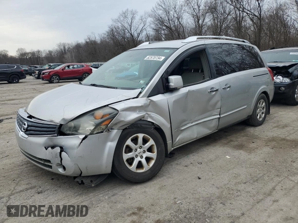 2009 Nissan Quest S with VIN 5N1BV28U99N106407, listed as a Copart auction lot 82570734 with 140,772 mi miles and Salvage Title. Bid and sale history available at carsss.com. Image 1.