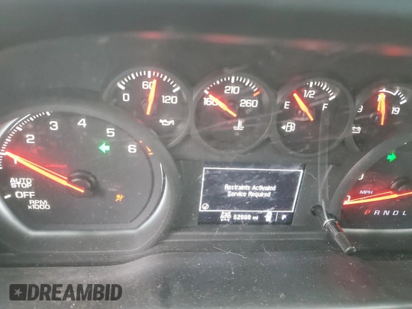 2022 GMC Sierra 1500 with VIN 1GTUUAEDXNZ561395, listed as a Copart auction lot 43474525 with 52,998 mi miles and Salvage Title. Bid and sale history available at DreamBid. Image 9.