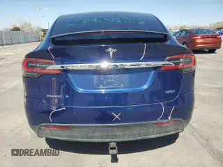 2017 Tesla Model X 90D with VIN 5YJXCDE23HF044790, listed as a Copart auction lot 52376565 with 105,712 mi miles and Salvage Title. Bid and sale history available at DreamBid. Image 6.