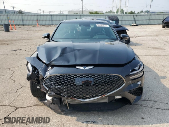 2023 Genesis G70 2.0T with VIN KMTG34TA7PU116043, listed as a Copart auction lot 59585225 with 8,021 mi miles and Salvage title. Bid and sale history available at DreamBid. Image 5.