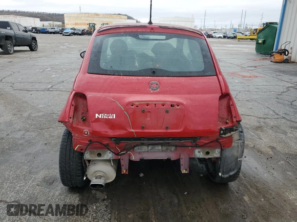 2013 FIAT 500 Sport with VIN 3C3CFFBR5DT599680, listed as a Copart auction lot 50015055 with 62,510 mi miles and Salvage Title. Bid and sale history available at carsss.com. Image 6.