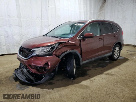 2015 Honda CR-V EX-L with VIN 2HKRM4H78FH675000, listed as a Copart auction lot 52423735 with 128,676 mi miles and Salvage Title. Bid and sale history available at carsss.com. Image 1.