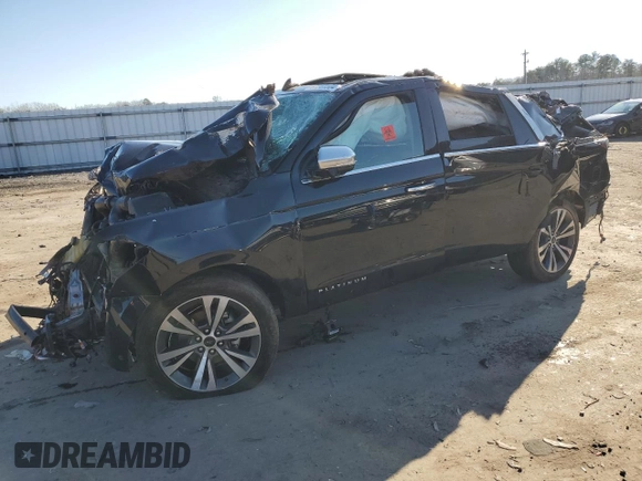 2021 Ford Expedition Max Platinum с VIN 1FMJK1MT7MEA03152, выставлен на аукционе Copart как лот 87251504 с пробегом Не указан миль и Списание • Salvage title. История ставок и продаж доступна на DreamBid. Изображение 1.