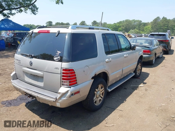 2004 Mercury Mountaineer with VIN 4M2DU86E34ZJ53426, listed as a IAAI auction lot 42410215 with 150,471 mi miles and . Bid and sale history available at DreamBid. Image 4.