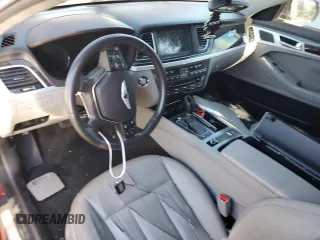 2015 Hyundai Genesis 3.8L with VIN KMHGN4JEXFU037765, listed as a Copart auction lot 39617454 with 0 mi miles. Bid and sale history available at carsss.com. Image 8.