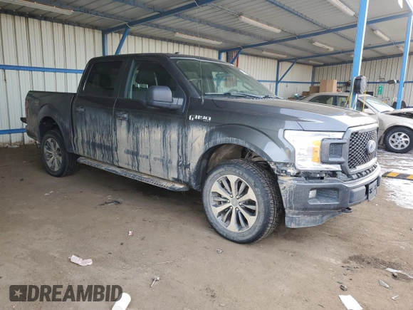 2019 Ford F-150 XL with VIN 1FTEW1E49KKF02664, listed as a Copart auction lot 46167605 with 101,759 mi miles and Salvage title. Bid and sale history available at DreamBid. Image 4.