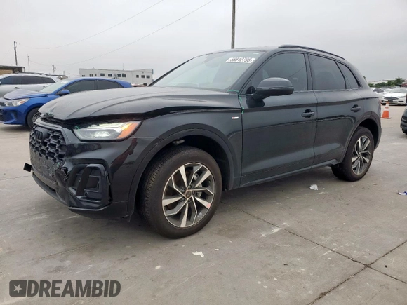 2024 Audi Q5 S line Premium z VIN WA1GAAFY3R2114519, wystawiony jako Copart lot #58812795 z przebiegiem 5 562 mil mil oraz Szkoda całkowita • Salvage title. Historia ofert i sprzedaży dostępna na DreamBid. Obrazek 1.