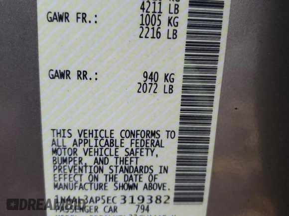2014 Nissan Altima S with VIN 1N4AL3AP5EC319382, listed as a Copart auction lot 83395794 with 144,398 mi miles and Salvage Title. Bid and sale history available at DreamBid. Image 13.