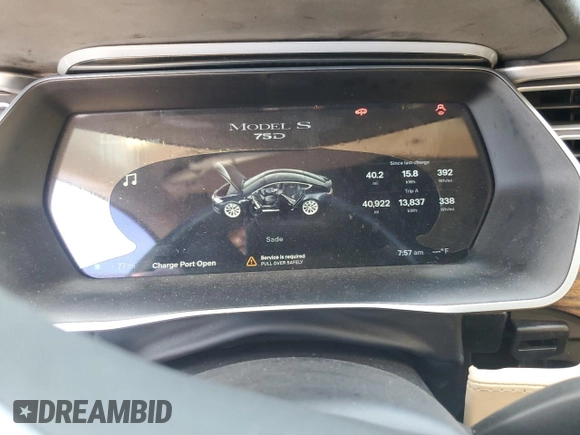2017 Tesla Model S 100D with VIN 5YJSA1E2XHF194670, listed as a Copart auction lot 57919145 with 122,314 mi miles and Clean title. Bid and sale history available at DreamBid. Image 9.