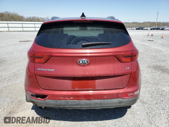 2017 Kia Sportage EX with VIN KNDPNCAC8H7215672, listed as a Copart auction lot 50593845 with 96,665 mi miles and Salvage title. Bid and sale history available at DreamBid. Image 6.