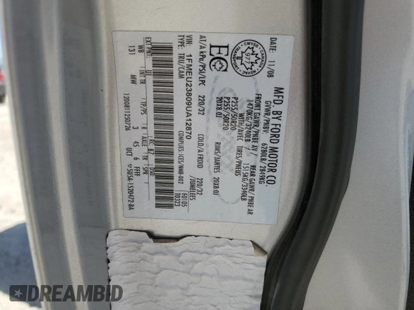 2009 Ford Explorer Sport Trac with VIN 1FMEU23809UA12870, listed as a Copart auction lot 52614055 with 313,938 mi miles and Salvage title. Bid and sale history available at DreamBid. Image 13.