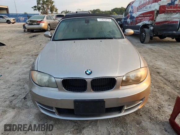 2008 BMW 1 Series 128i with VIN WBAUL73578VE88399, listed as a Copart auction lot 71472414 with 108,550 mi miles and Salvage Title. Bid and sale history available at carsss.com. Image 5.