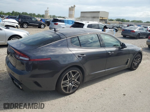 2022 Kia Stinger GT1 with VIN KNAE45LC0N6111811, listed as a Copart auction lot 62402154 with 23,988 mi miles and Salvage Title. Bid and sale history available at DreamBid. Image 3.